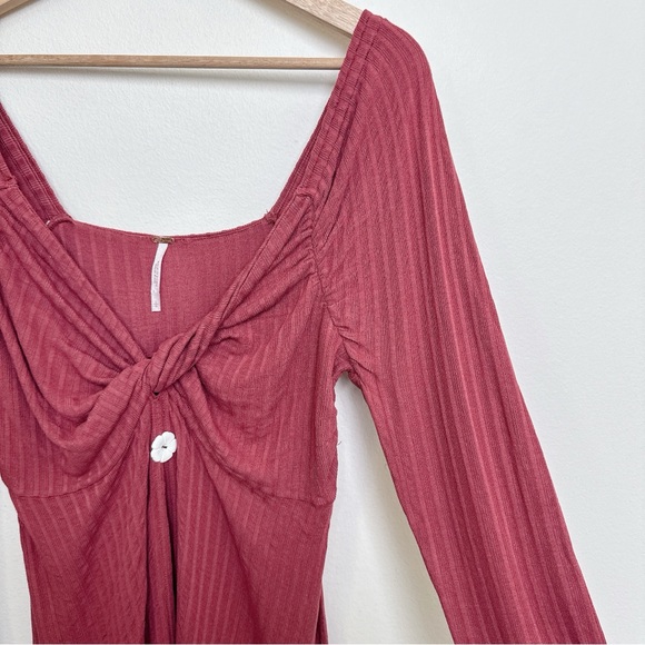 Free People Womens Large Ruby Tunic Long Sleeve Twist Front Open - Picture 5 of 14